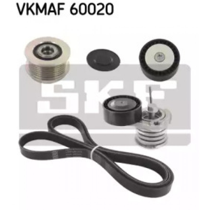 VKMAF 60020 SKF Комплект роликовий модуль натягувача ременя (ролик, ремінь)